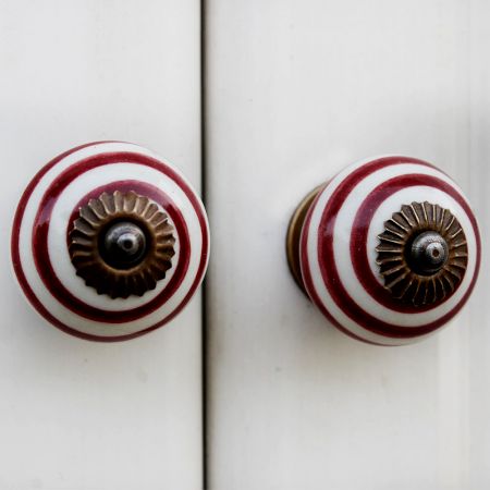 Cherry Small Striped Knobs